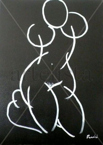 Esquema femenino Acrylic Canvas Nude Paintings