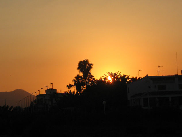 atardecer en la playa 