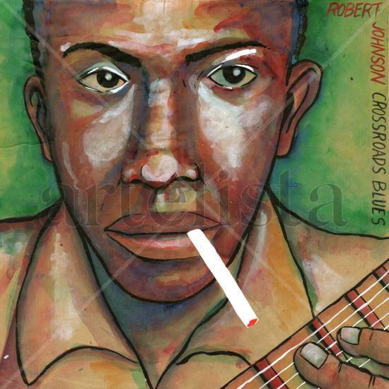 Robert Johnson Media Mixta Papel Retrato