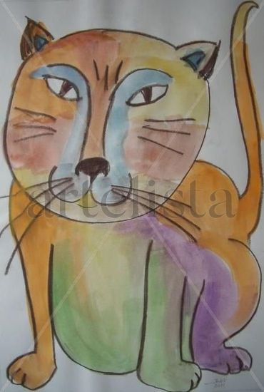 Gato 7 Oil Canvas Animals