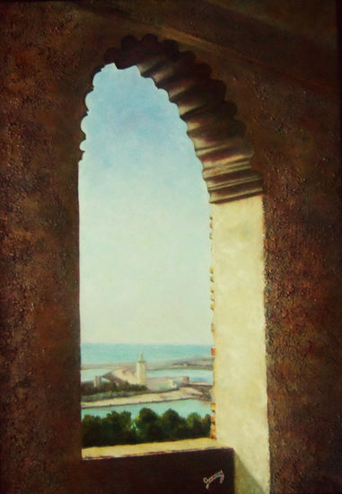 Alcazaba de Málaga Oil Canvas Landscaping