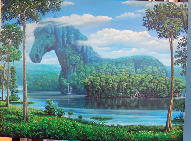 Vista hacia el corcel del lago