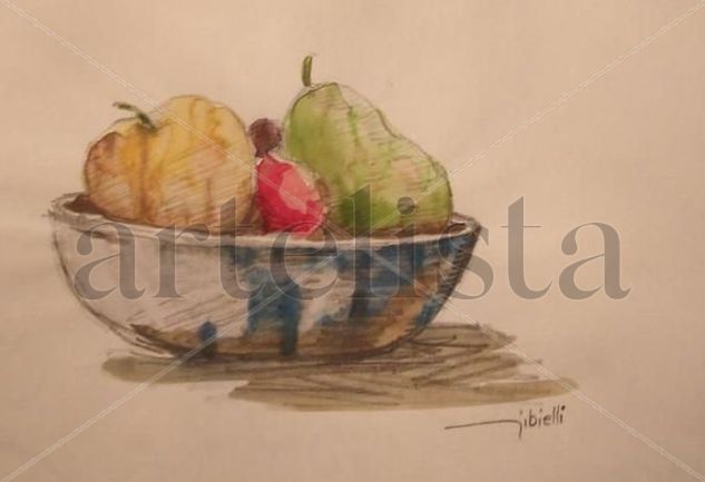 Natureza morta com frutas Watercolour Paper Others