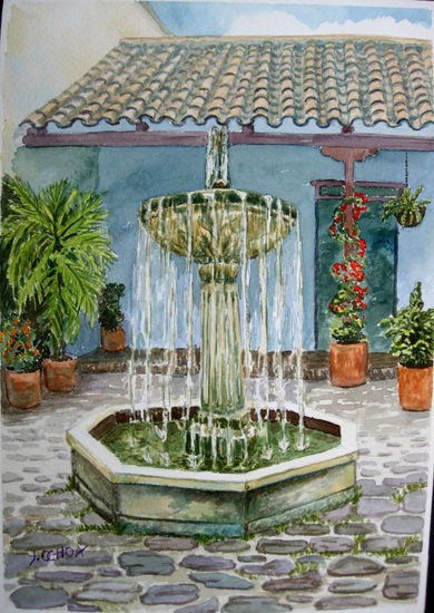 Patio en Villa de Leyva Watercolour Paper Landscaping