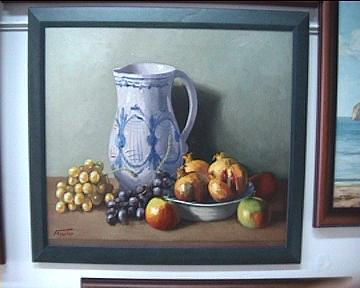 Bodegón con granadas Oil Canvas Still Life Paintings