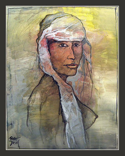 SOFONISBA-MUJERES-RETRATOS-PINTURA-CARTAGO-PERSONAJES-CUADROS-PINTOR-ERNEST DESCALS Óleo Papel Figura