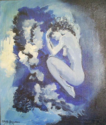 Mujer en utero azul