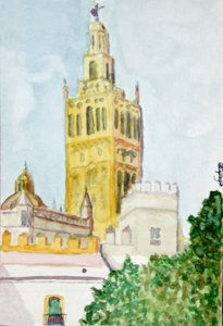 Sevilla Acuarela Papel Paisaje