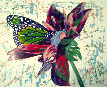Mariposa en flor -...