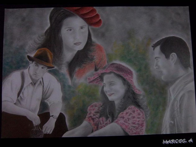 RETRATO COPILADO CON ESCENAS DE LA PELICULA UN PASEO POR LAS NUBES