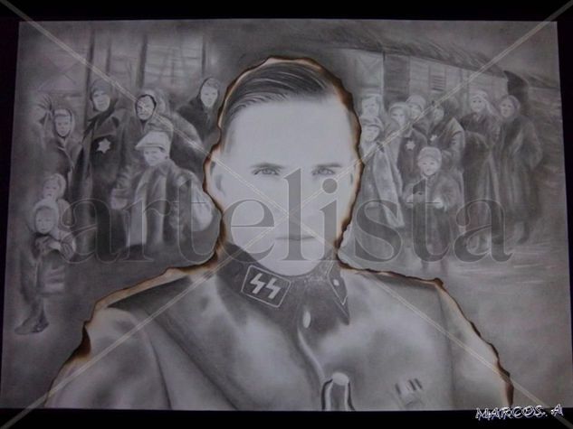 RETRATO A LAPIZ DE LA PELICULA LA LISTA DE SHINDLER ( SEGUNDA LAMINA ) Charcoal