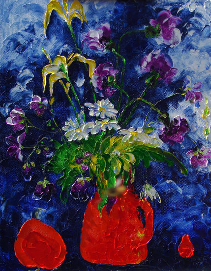 Las flores campestres Oil Canvas Still Life Paintings