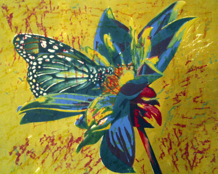 Mariposa en flor -...