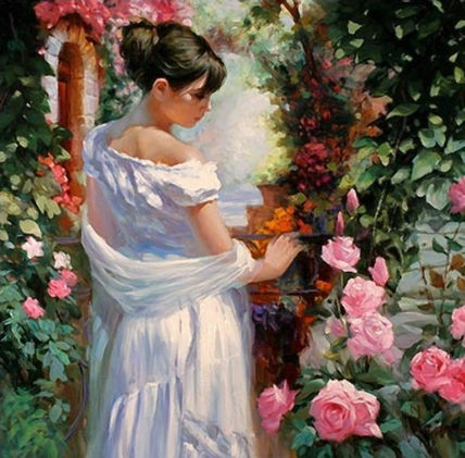 Dama en el jardin
