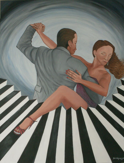 Tango pasión Oil Canvas Figure Painting