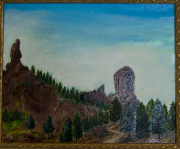 El Roque Nublo y El Monje Oil Canvas Landscaping