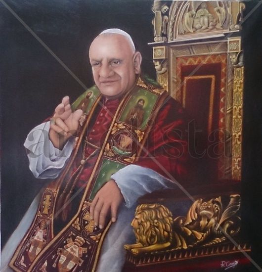 El Papa bueno (Juan XXIII) Óleo Lienzo Retrato