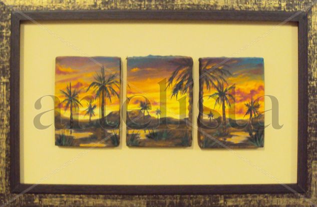 Triptico chaco Oil Canvas Landscaping