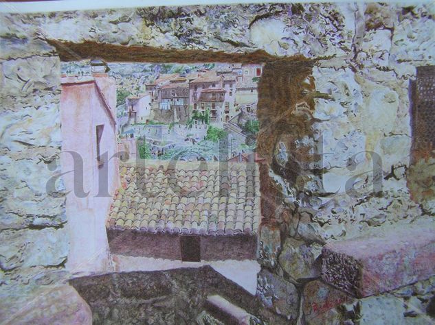 Tras la muralla Pencil (coloured) Card Landscaping