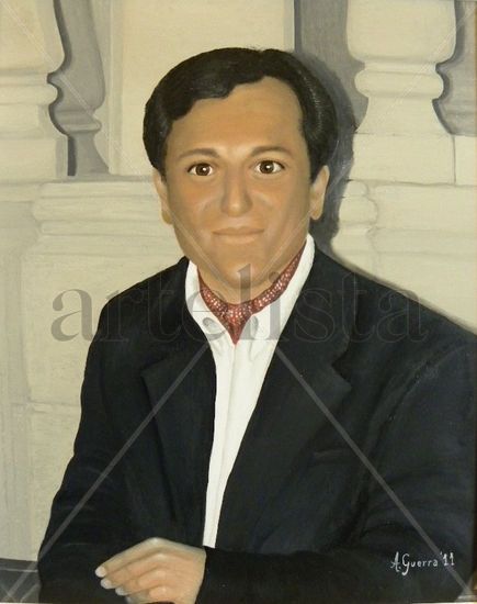 Ritratto di Massimo Oil Panel Portrait