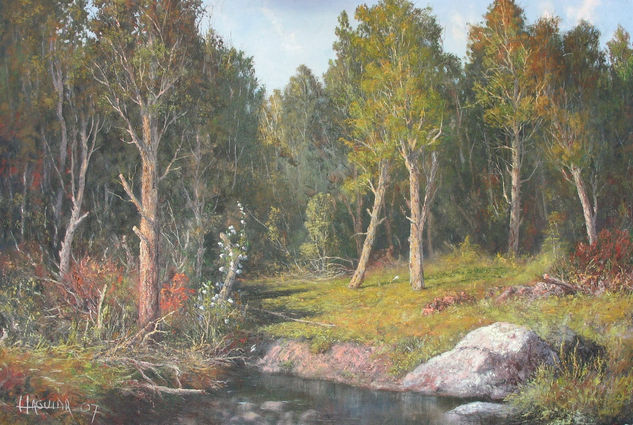 REFLEJOS EN EL BOSQUE Oil Canvas Landscaping