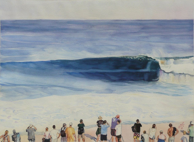 El campeonato de surf Watercolour Paper Marine Painting