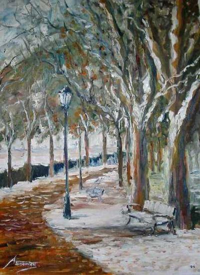 Retiro.  Invierno Oil Canvas Landscaping