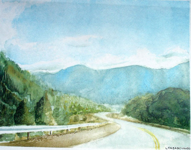 RUMBO SUR.-0100 Acuarela Papel Paisaje