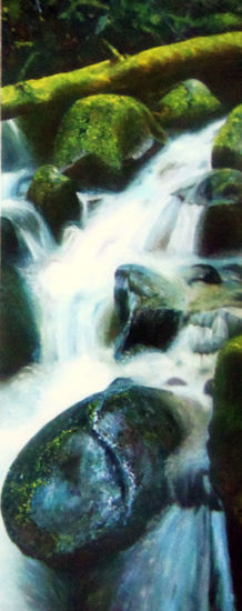 La cascada del alma Oil Canvas Landscaping