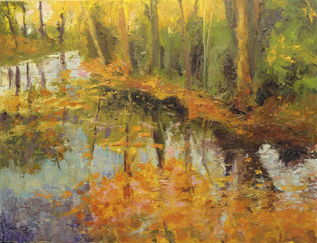 Color y reflejos- 65X54 cm. Óleo Lienzo Paisaje