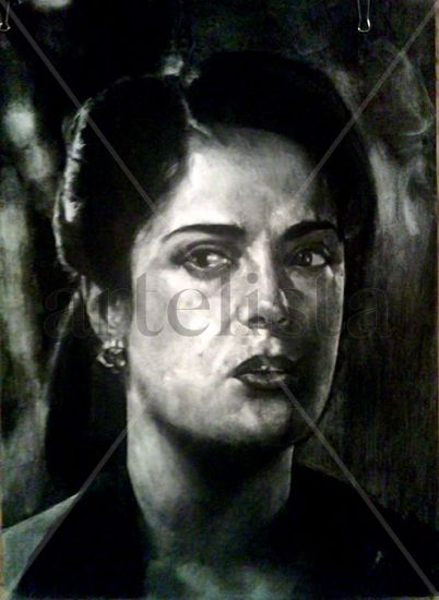 Salma   Hayek  en  el papel de Marta Beck  . Charcoal