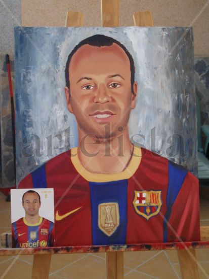 Iniesta Oil Canvas Portrait