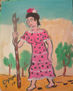 Romera del Rocio ,óleo sobre lienzo en bastidor  30x24 cm. de Crespo