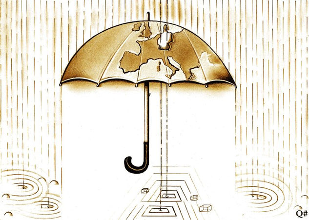 " LA LLUVIA ALEMANA " © ProtoQUIMÉRICAS-anterior a 2004- Técnica lápiz grafito sobre papel 
