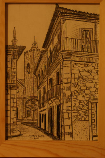 Largo da Picota Lápiz (Negro) Papel Paisaje