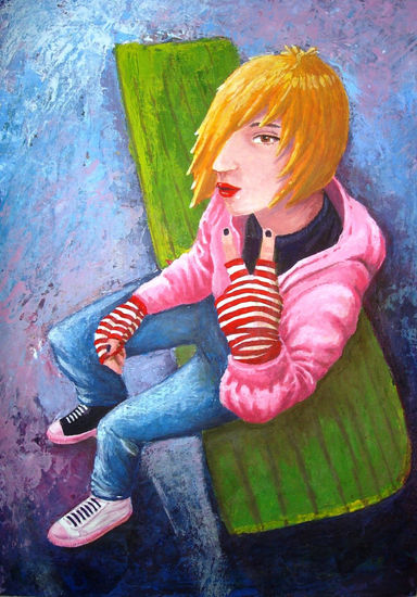 Emo Acrylic Panel Figure Painting