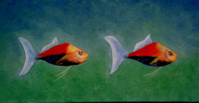 FISH, PECES Oil Canvas Animals