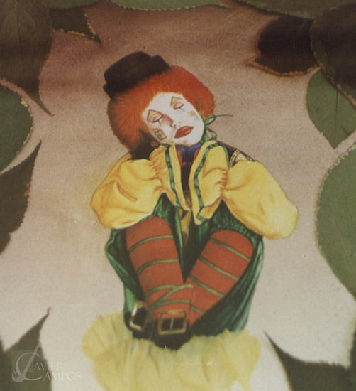 Payaso dormido Watercolour Paper Figure Painting