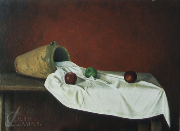 Tres manzanas Oil Canvas Still Life Paintings