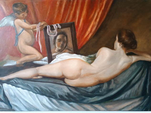 Venus del espejo. Velazquez. Oil Canvas Nude Paintings