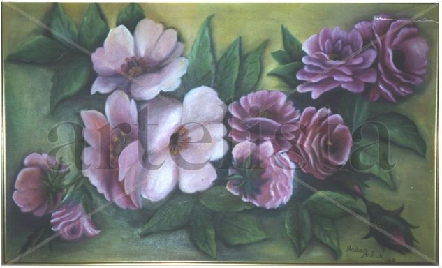 Rosas chá Oil Canvas Floral Painting