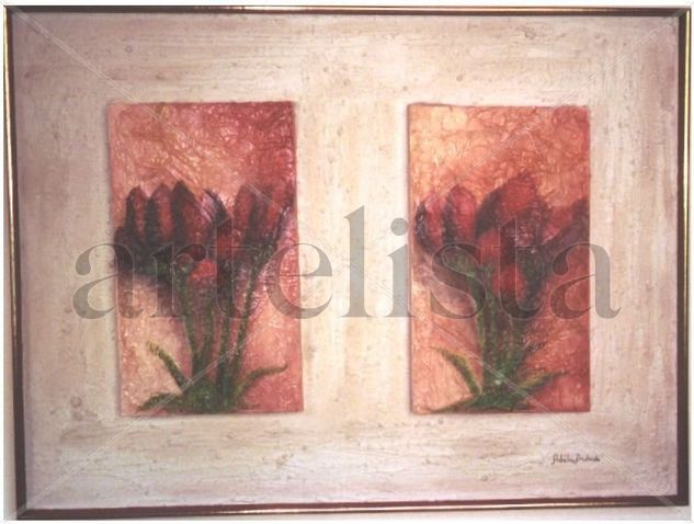 Tulipas vermelhas Oil Canvas Floral Painting