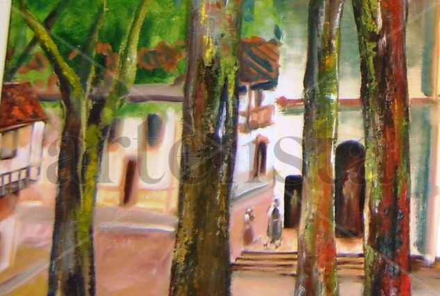 A MI PUEBLITO Oil Canvas Landscaping