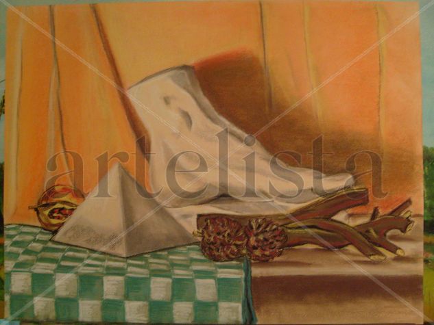 Bodegón con pie Pastel Paper Still Life Paintings