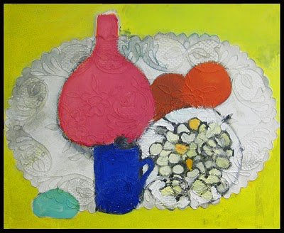 Bodegón kitsch Mixed media Canvas Still Life Paintings