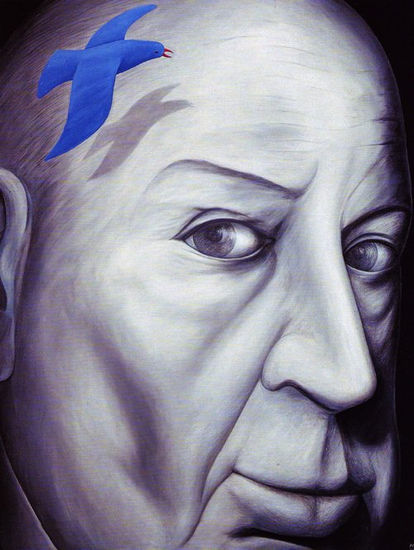 Alfred Hitchcock Oil Canvas Portrait