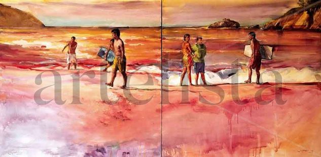 Playa de Xilloi (O Vicedo) Acrylic Canvas Marine Painting