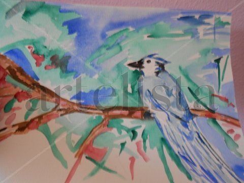 Pájaro tropical Watercolour Paper Landscaping