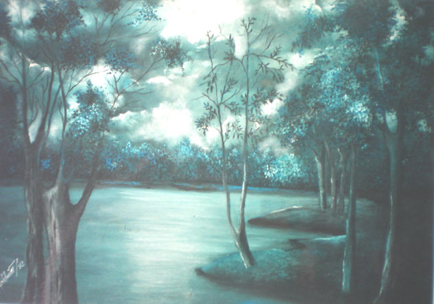 plenilunio 2 Oil Canvas Landscaping