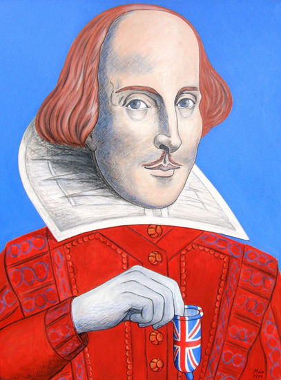 William Shakespeare Óleo Lienzo Retrato